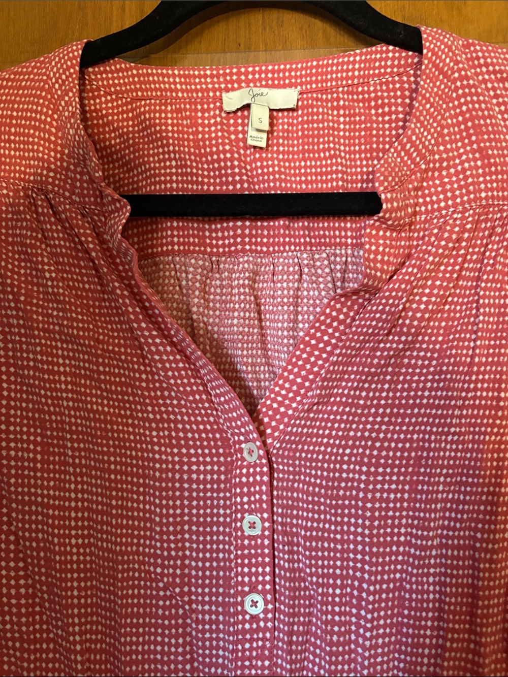 Joie Rosalyn Dot Print Popover Western Rose Blouse - Picture 4 of 5